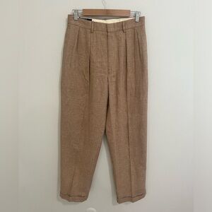 Vintage polo by Ralph Lauren cotton linen blend wheat plaid dress pants